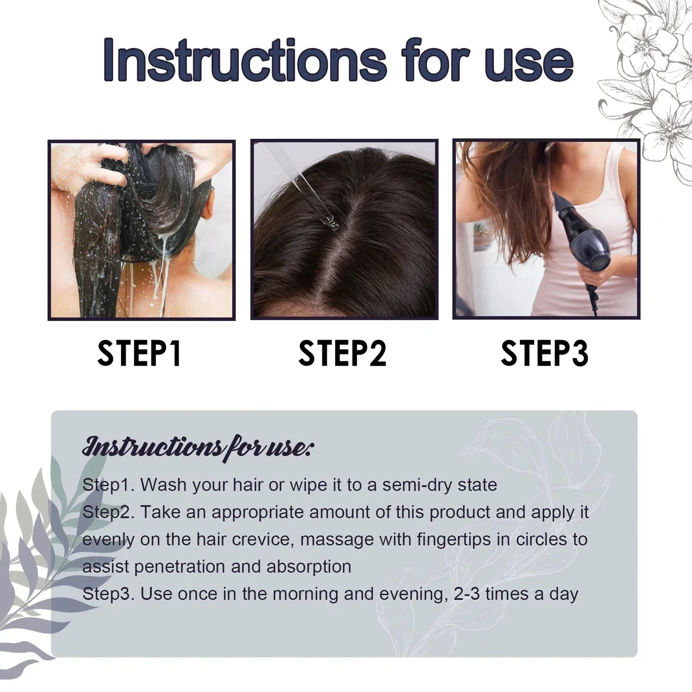 24 NEW White To Black Gray White Hair Serum Natural Color Repair Nourish Essence Anti-gray Care for Men Women - LKBA