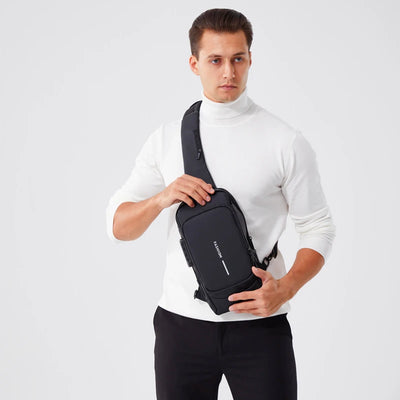 New Brand Designer Men Crossbody Bag PU Leather Classic Anti-Theft Shoulder Bag Chest Bag Multifunctional for Men - LKBA