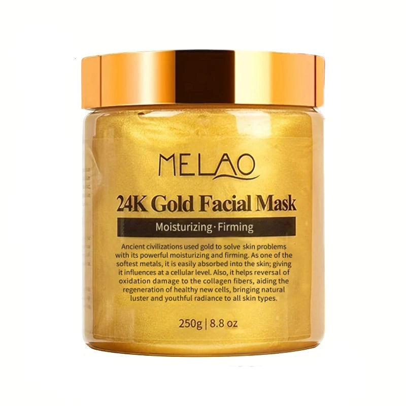 MELAO 24K Gold Face Mask Beauty Facemask Skin Remove France Golden Collagen Facial Moisturizing Masks - LKBA