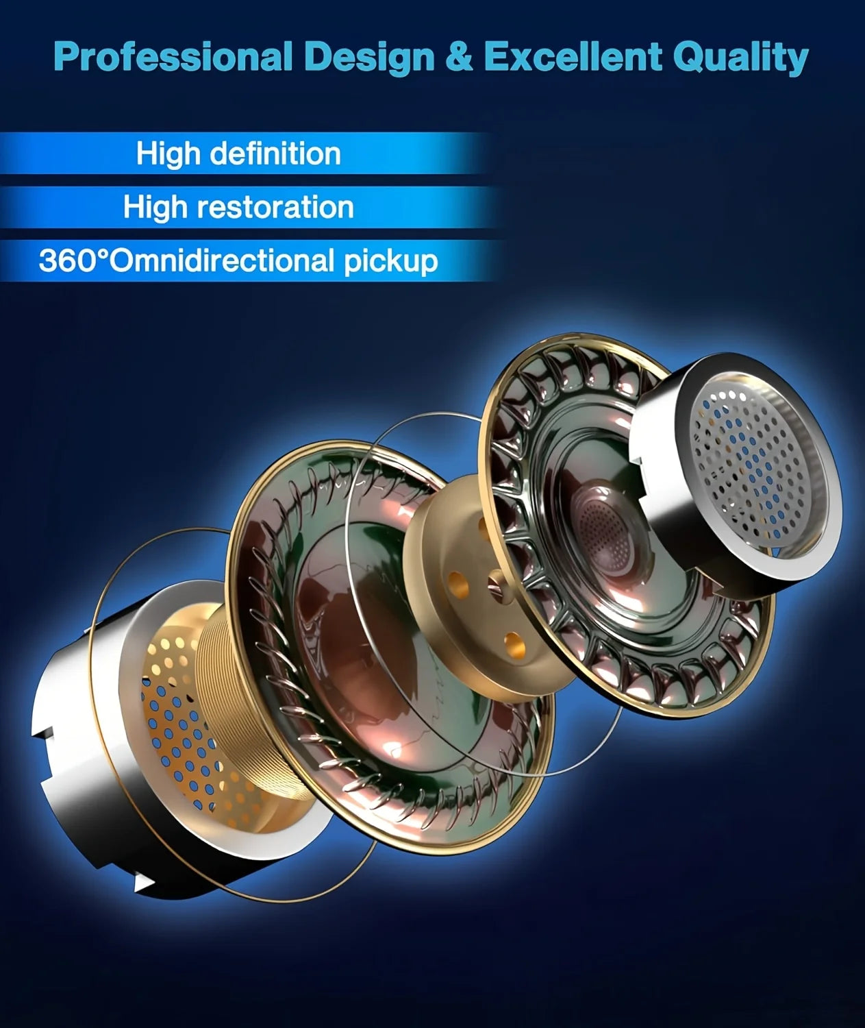 Professional Wireless Lavalier Microphone System with Intelligent Noise Cancellation for Vlog, Interviews - LKBA