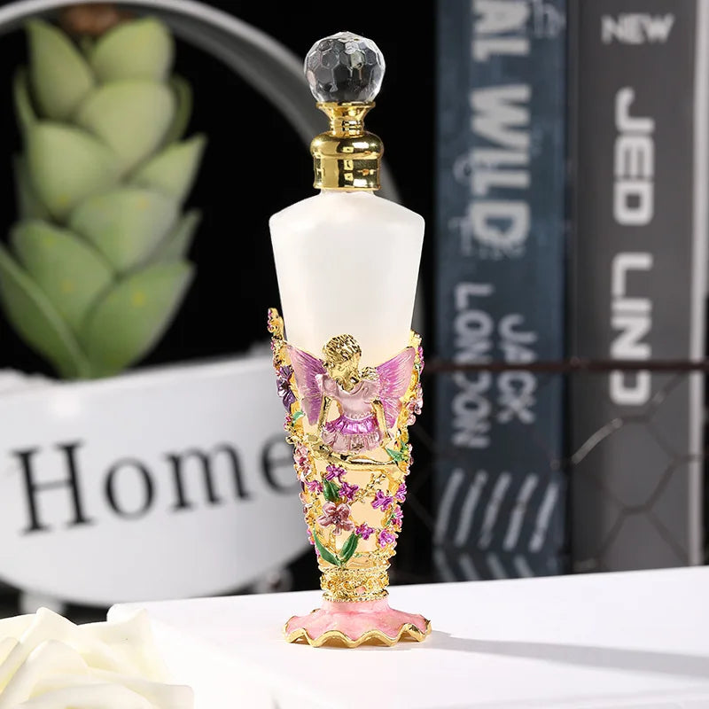 25ml Vintage Essential Oil Dropper Stick Bottle Middle East Style Mental Engrave Refillable Perfume Container Delicate Dispenser - LKBA