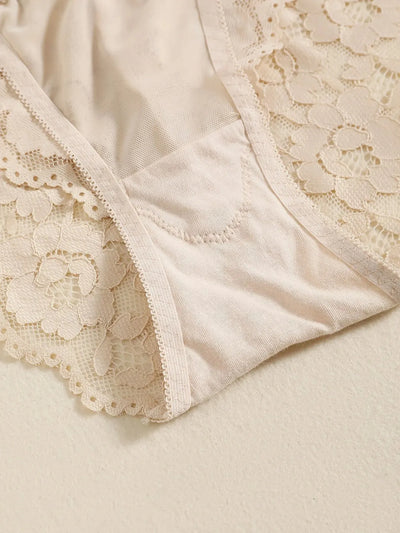 1 Set Elegant Lace Embroidery Breathable Fabric Lingerie Set Push-Up Bra Drop Waist Sheer Panty - Ultimate Valentine's Day