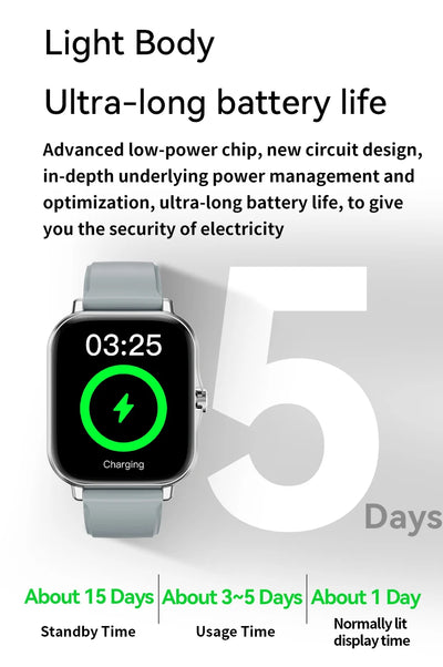 LAXASFIT 2025 Smart Watch Android IOS Bluetooth Talk Heart Rate Monitor Sleep Record Sports Smart Watch Ladies Men Gift - LKBA