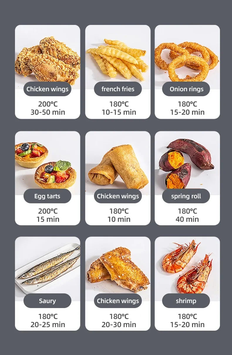 7L Electric Air Fryer Smart Multi-function Hot Convection Oven Deep Fryer Without Oil LED Touch Control - LKBA