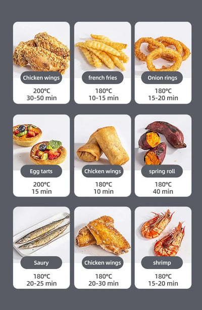 7L Electric Air Fryer Smart Multi-function Hot Convection Oven Deep Fryer Without Oil LED Touch Control - LKBA