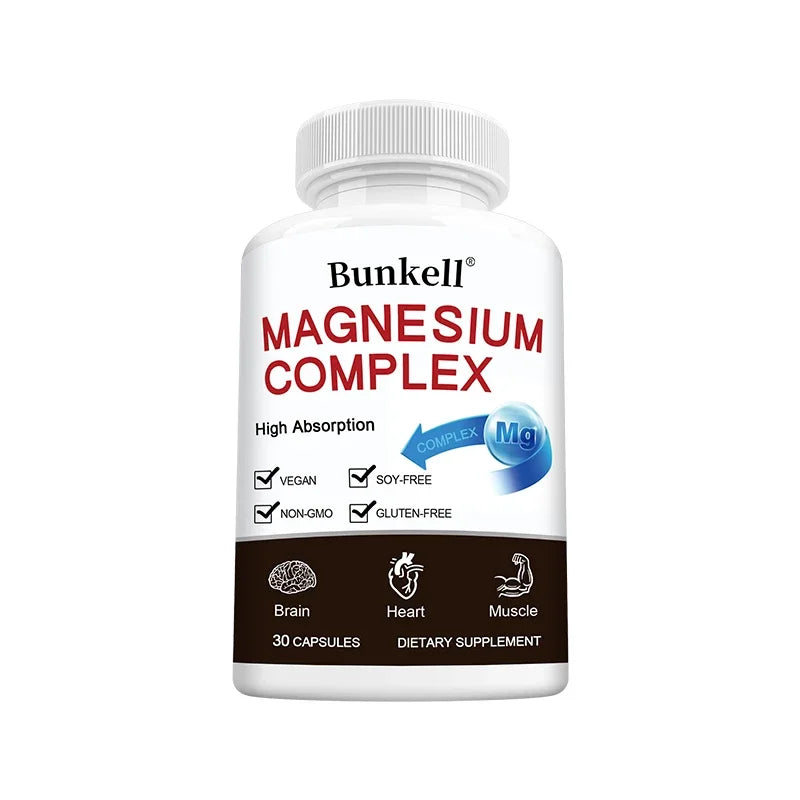 Triple Magnesium Complex - Improve Sleep Quality, Increase Energy, Boost Digestive System, and Improve Immunity, 120 Capsules - LKBA