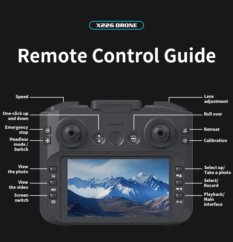 New X226 Mini RC Drone with Professional 8K HD Dual Camera 6Axis Headless Mode 360 Fly Remote Quadcopter