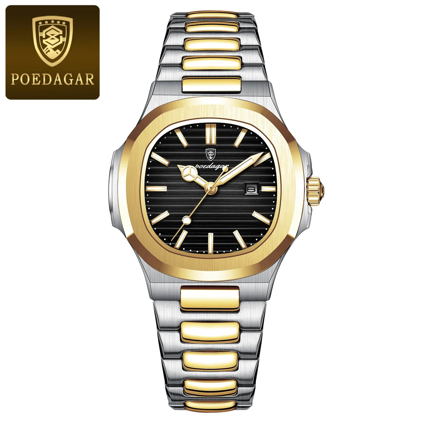 POEDAGAR Luxury Square Watch for Woman Waterproof Luminous Date Ladies Watch Stainless Steel Quartz Women's Watches Female Reloj - LKBA