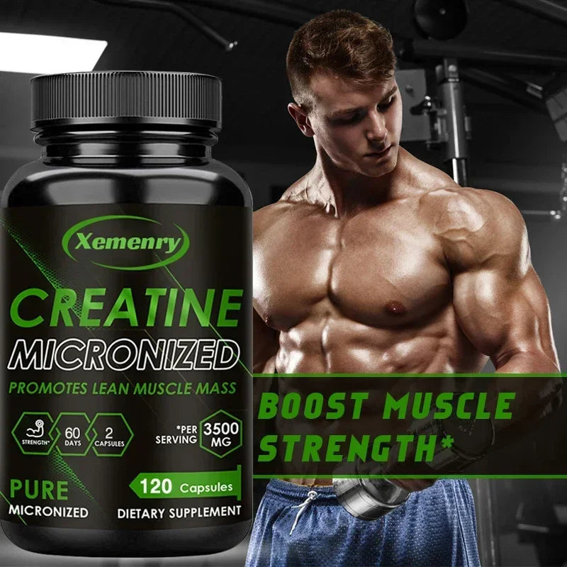 Creatine Monohydrate Capsules for Enhance Muscle Mass Strength & Performance Improvement Workout Recovery Mass Gainer - LKBA