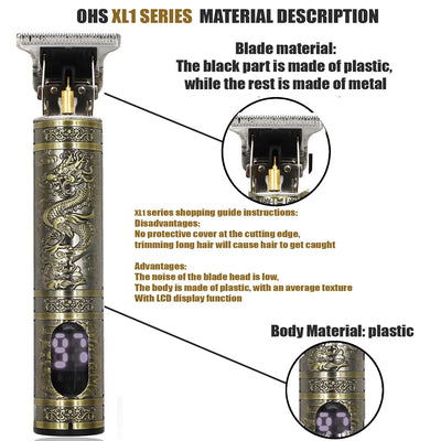 T9 Hair Clipper Repair Beard Shaving Body Hair Trimmer Clippers Electric Machine Men Haircut Machine 0mm Barber Shaver - LKBA