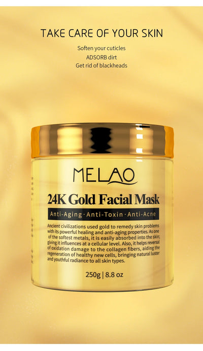 MELAO 24K Gold Face Mask Beauty Facemask Skin Remove France Golden Collagen Facial Moisturizing Masks - LKBA