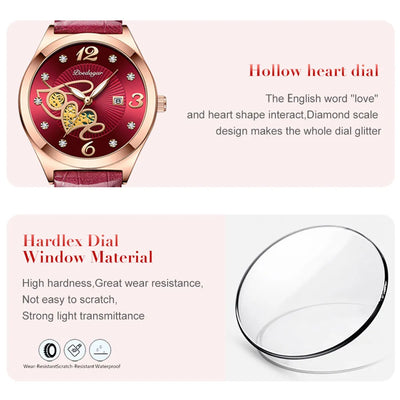 POEDAGAR Fashion Quartz Watch Female Luxury Elegant Casual Clock Waterproof Luminous Date Leather Women Watch Montre Femme gift - LKBA