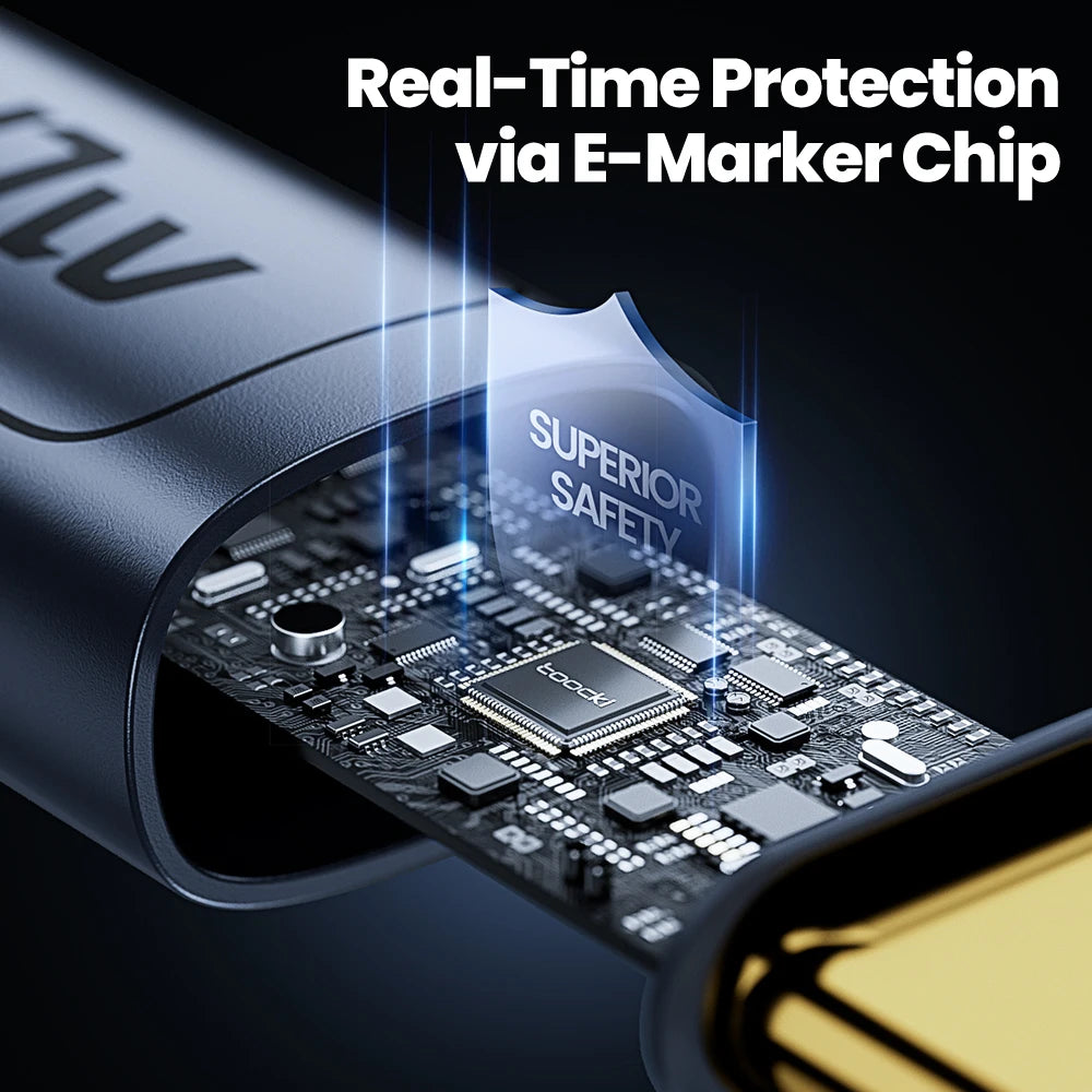 Toocki 240W Type C to Type C Cable PD3.1 Digital Display 100W Fast Charging USB C Cable for Macbook iPhone 16 15 Samsung Xiaomi - LKBA