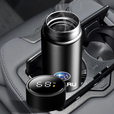 1Pcs Car Smart Thermos Bottle With Temperature Display Coffee Cup For Subaru WRX STI Forester Tribeca Levorg Impreza XV Outback - LKBA