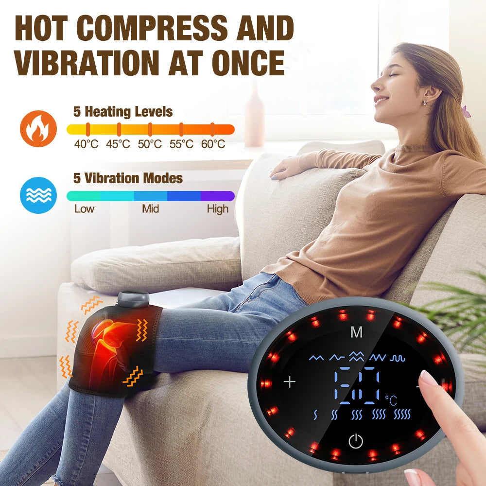 3 in 1 Cordless Thermal Knee Pad Knee Shoulder Massager Vibration Leg Arm Joint Brace Muscle Relax Joint Brace Muscle Relaxation - LKBA