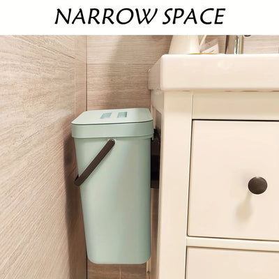 Space-Saving Quiet-Close Trash Can - 3/5L, Eco-Friendly Sealed Bin for Kitchen & Office - LKBA