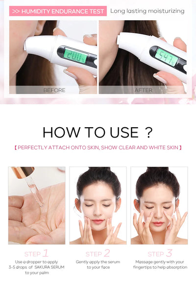 LAIKOU 17ML Japan Sakura Serum Vitamin C Nourish Essense Oil Control 24K Gold Serum Rose Blueberry Skin Care Smoothing Facecare - LKBA