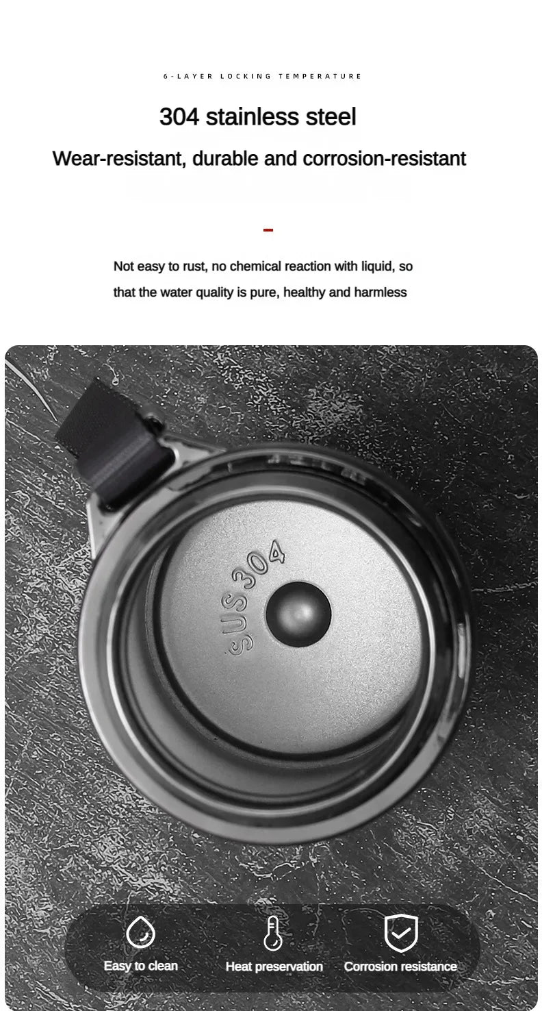 500ML-1Liter Stainless Steel Thermos Bottle with LED Temperature Display Sus304 Tea Water Bottle Vacuum Flask Portable Cups - LKBA