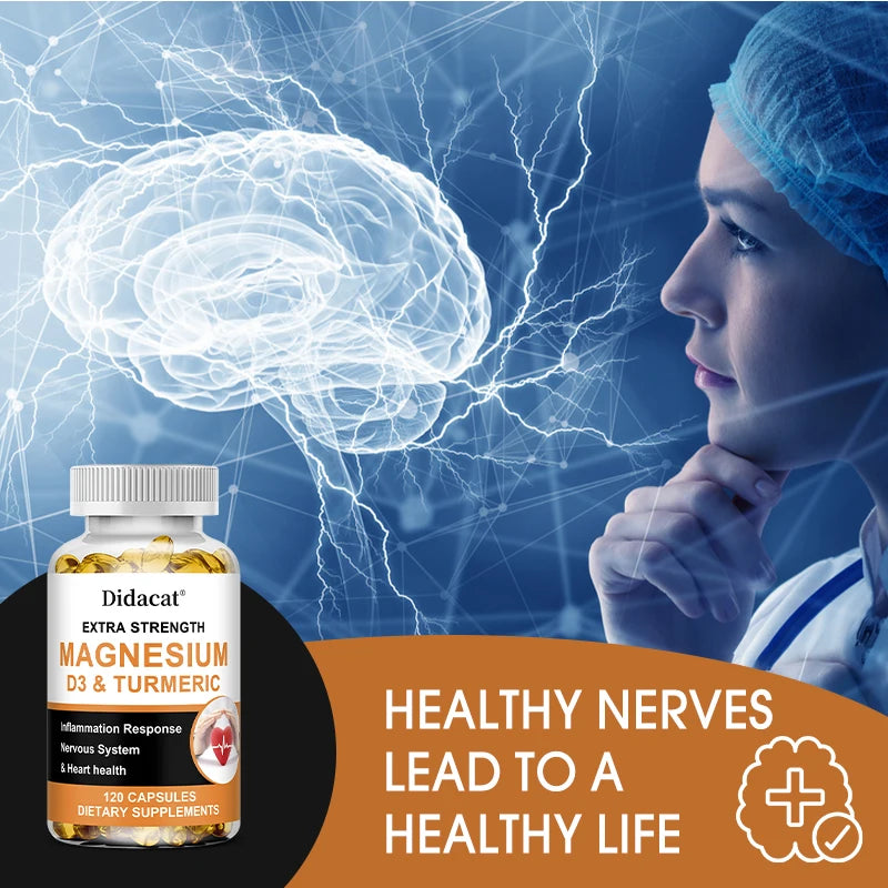 High Absorption Magnesium Capsules 500 Mg - Helps Improve Muscle, Sleep, Joint, Bone, Immune, and Cardiovascular Health - LKBA