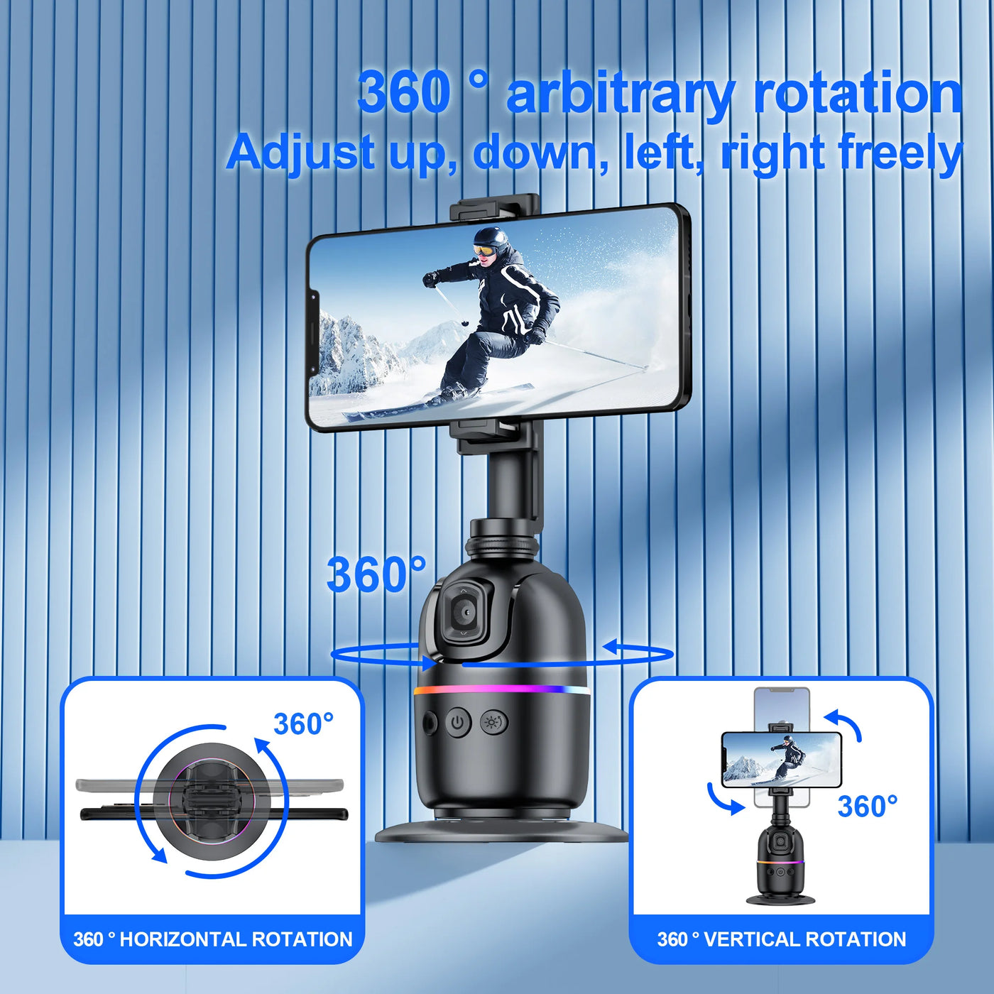 P03 Stabilizer 360°Auto Face Tracking AI Gimbal All-in-one Desktop Phone Holder Tripod For Smartphone Video Vlog Live - LKBA