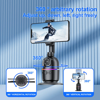 P03 Stabilizer 360°Auto Face Tracking AI Gimbal All-in-one Desktop Phone Holder Tripod For Smartphone Video Vlog Live - LKBA