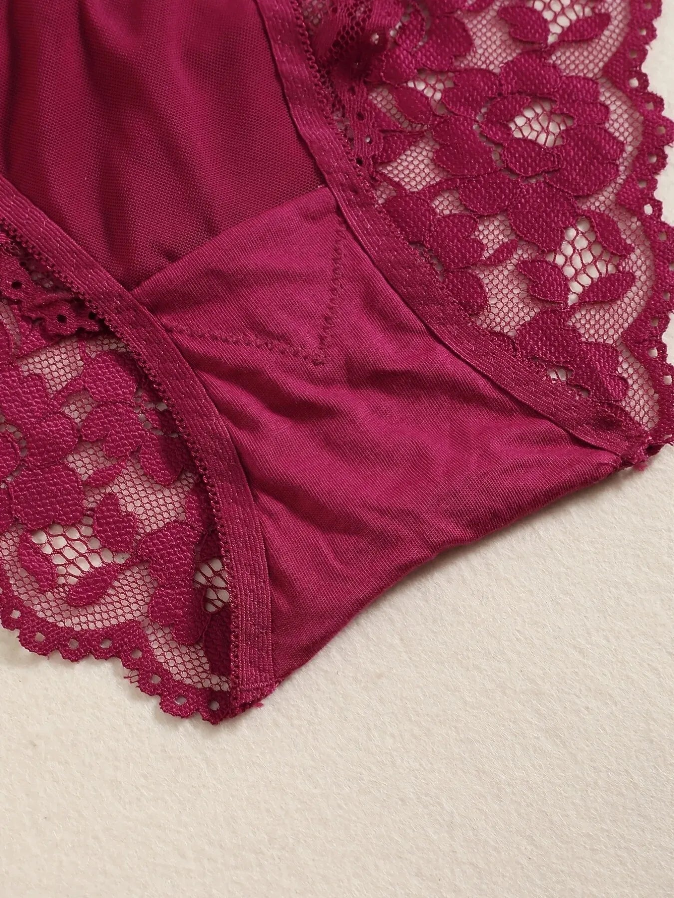 1 Set Elegant Lace Embroidery Breathable Fabric Lingerie Set Push-Up Bra Drop Waist Sheer Panty - Ultimate Valentine's Day - LKBA