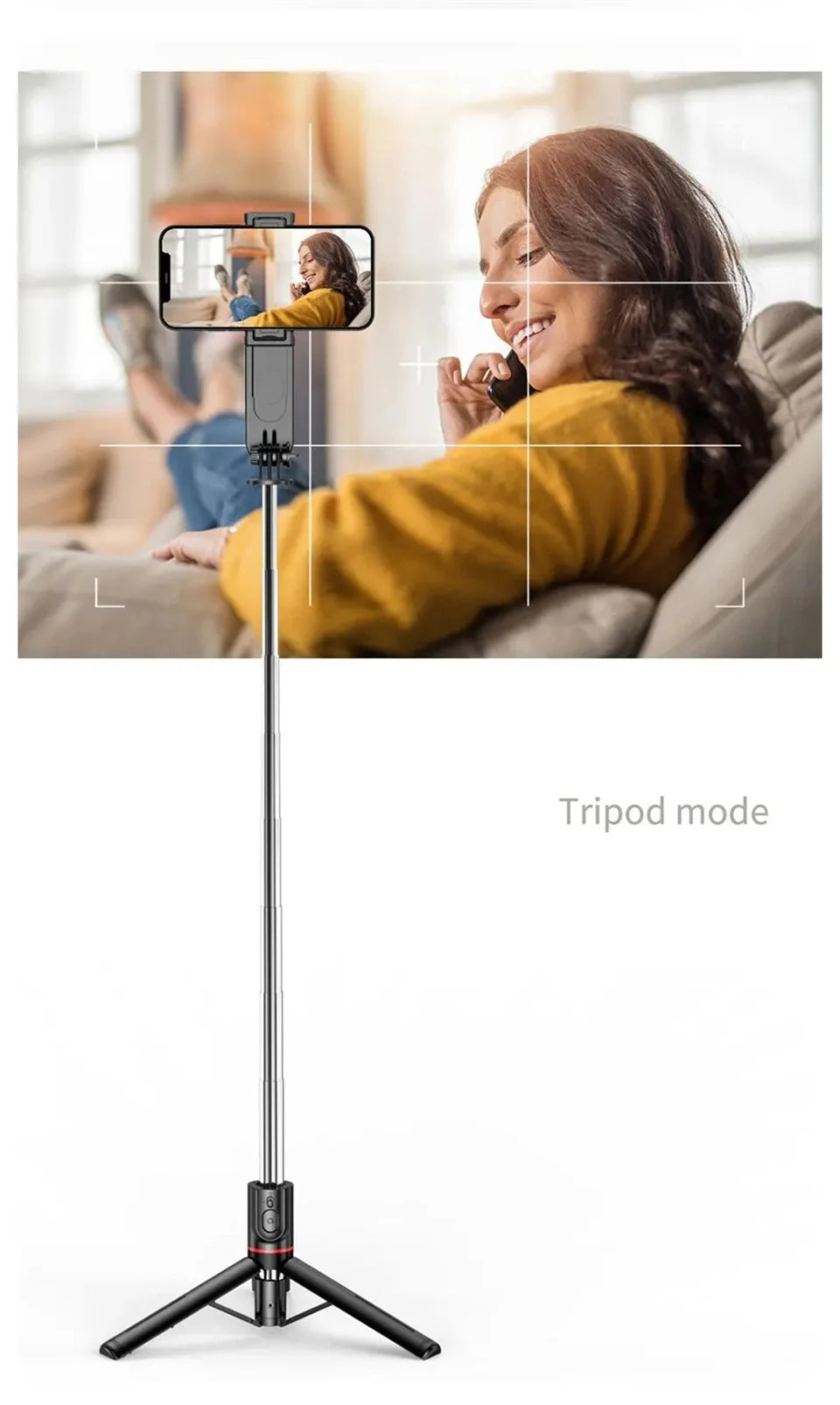 2025 New L15 Wireless Selfie Stick Tripod Stand Foldable Monopod with Led Light for Smart phones - LKBA