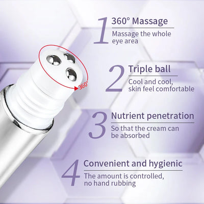 Anti-Wrinkle Anti Dark Circle Eye Cream Roller Massager Moisturizing Eye Bags Anti-Aging Hyaluronic Acid Eye Skin Care - LKBA
