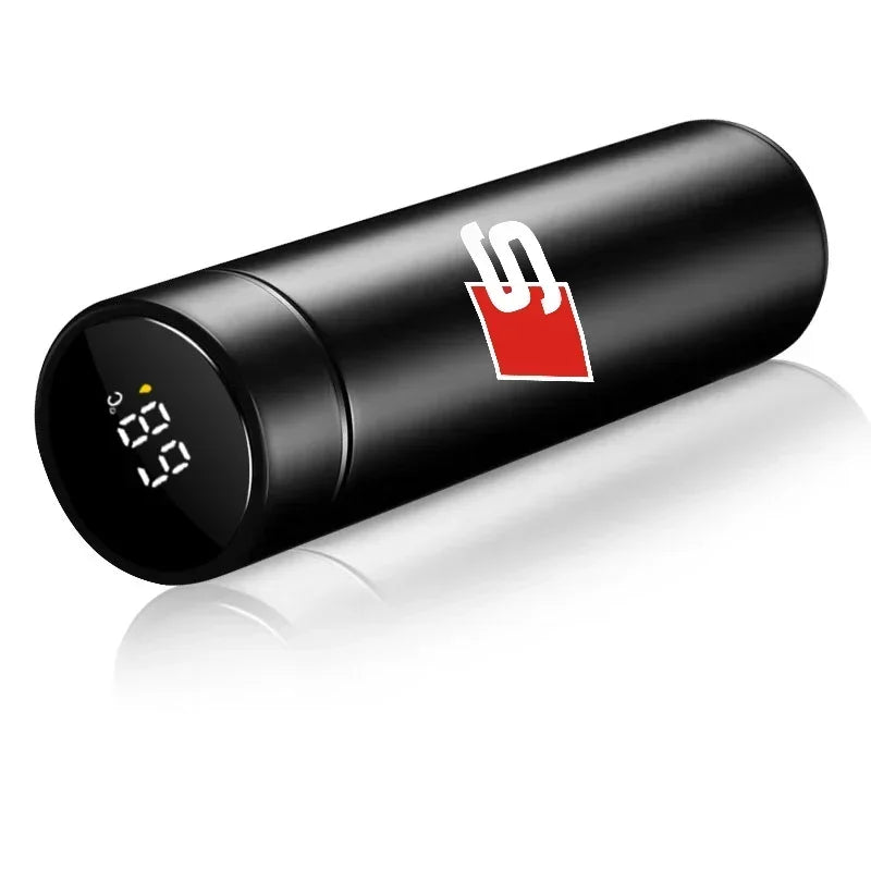 New Car Smart Thermos Bottle Temperature Stainless Travel Mug Emblem For Audi A7 A8 A3 A4 A5 A6 TT Q3 Q5 Q7 A1 B5 B6 B7 B8 B9 8P