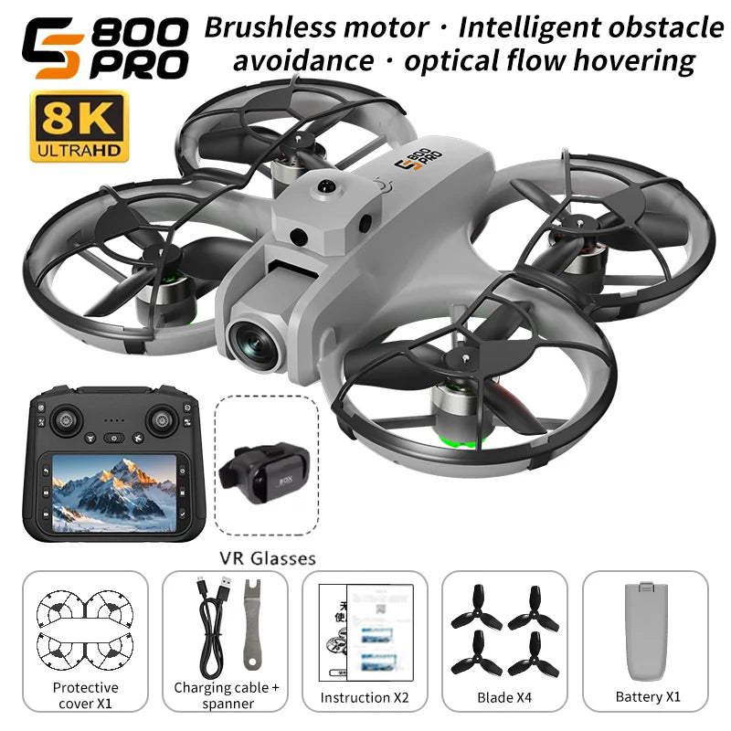 NEW ES800 Pro Mini Drone 1080P HD Camera Brushless Motor Obstacle Avoidance Aerial Photography Remote Control Aircraft Quadcopter - LKBA