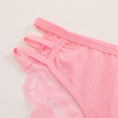 3PC/Set Women's Sexy Floral Lace Panties Low Rise Hollow Out Briefs Transparent Underwear Female Elastic Straps Soft Lingerie - LKBA