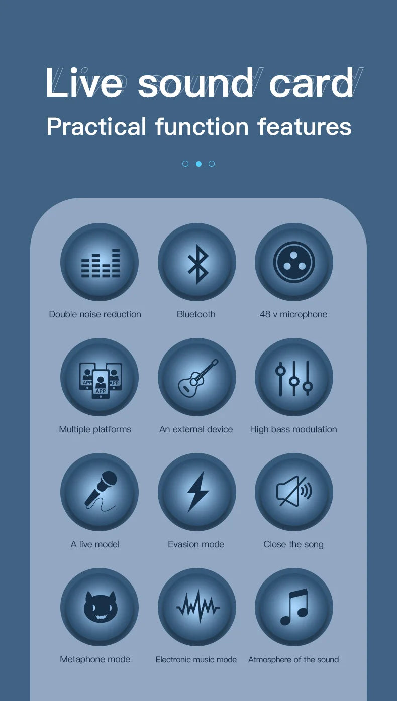 Live Sound Card for Mobile & Computer Universal Recording Mic Head Dedicated for Singing and Live Streaming - LKBA