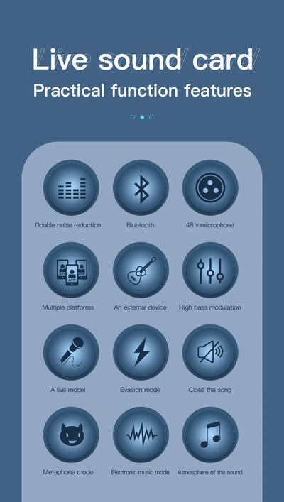 Live Sound Card for Mobile & Computer Universal Recording Mic Head Dedicated for Singing and Live Streaming - LKBA