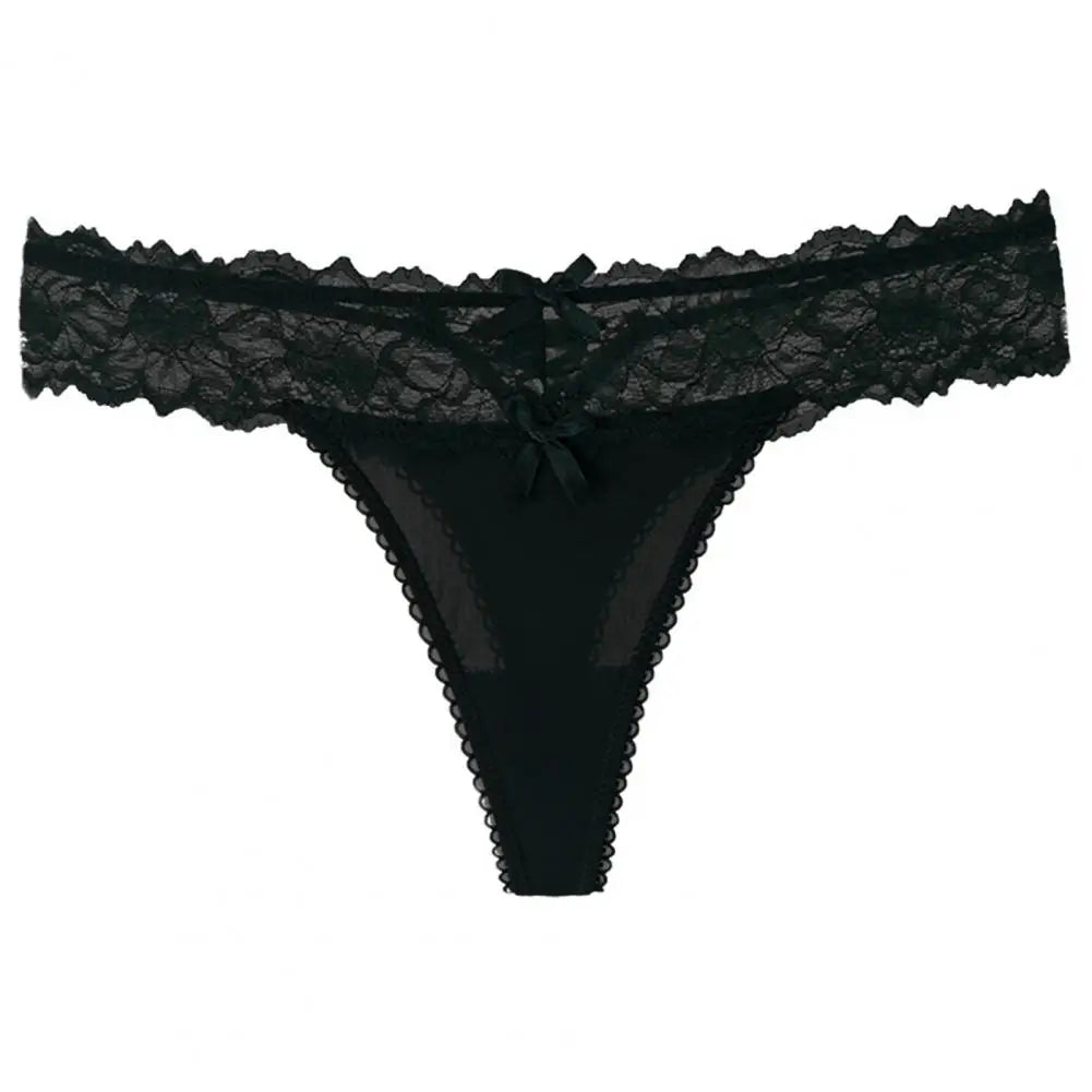 Women White Sexy Lace Panties Low-waist Underwear Thong Female G String Breathable Lingerie Temptation Embroidery Intimates - LKBA