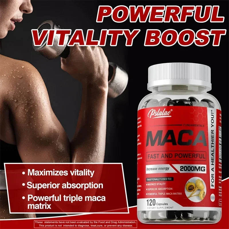 Maca Root Supplement - Builds Muscle and Strength, Maximize Vitality and Performance - LKBA