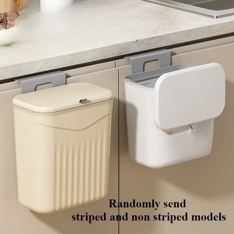 Effortless Cleanup Space-Saving White Wall-Mounted Trash Bin for Kitchen - LKBA