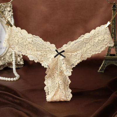 Sexy Lace Thong Women Butterfly Low Waist Panties Transparent Underwear Ladies Briefs Lingere Panty Underware Womens Lingerie - LKBA