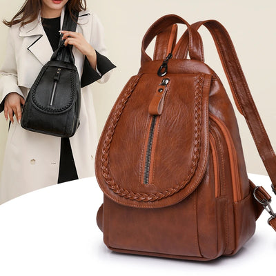 Soft leather shoulder bag for women 2025 new fashionable mini shopping backpack chest bag casual versatile diagonal cross bag - LKBA