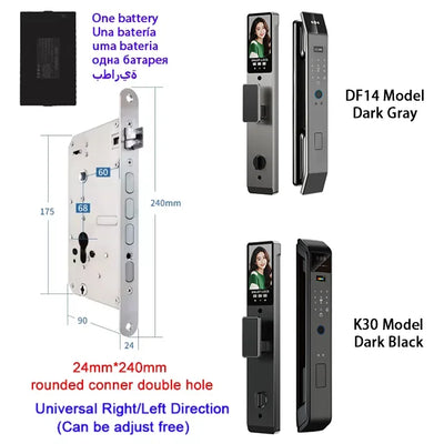 Tuya APP Smart Life APP Control Voice Intercom Smart Lock 3D Face Recognition Fingerprint Password Smart Door Lock with Camera - LKBA