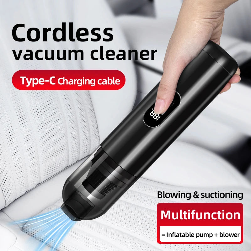 Car Vacuum Cleaner, Portable Cordless Handheld with 20000Pa Strong Suction - 2-in-1 Vacuum and Blower for Car, Home, Pet Hair - LKBA