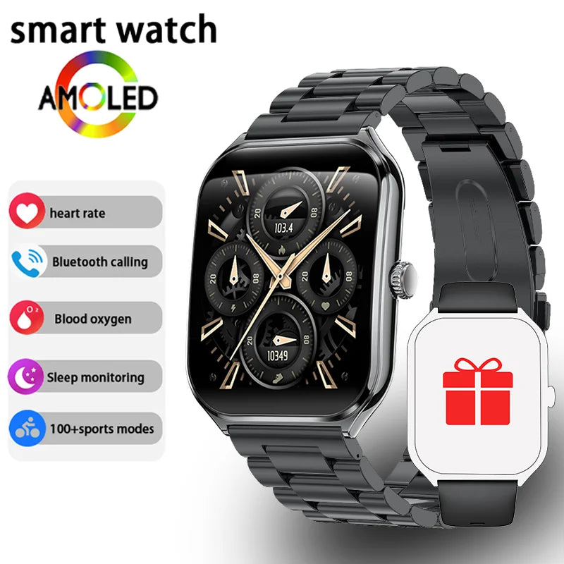 New Ultra Thin Smart Watch men 1.96" AMOLED 360*360 HD Pixel Display Always Show Time Call Reminder Smartwatch Ladies For huawei - LKBA