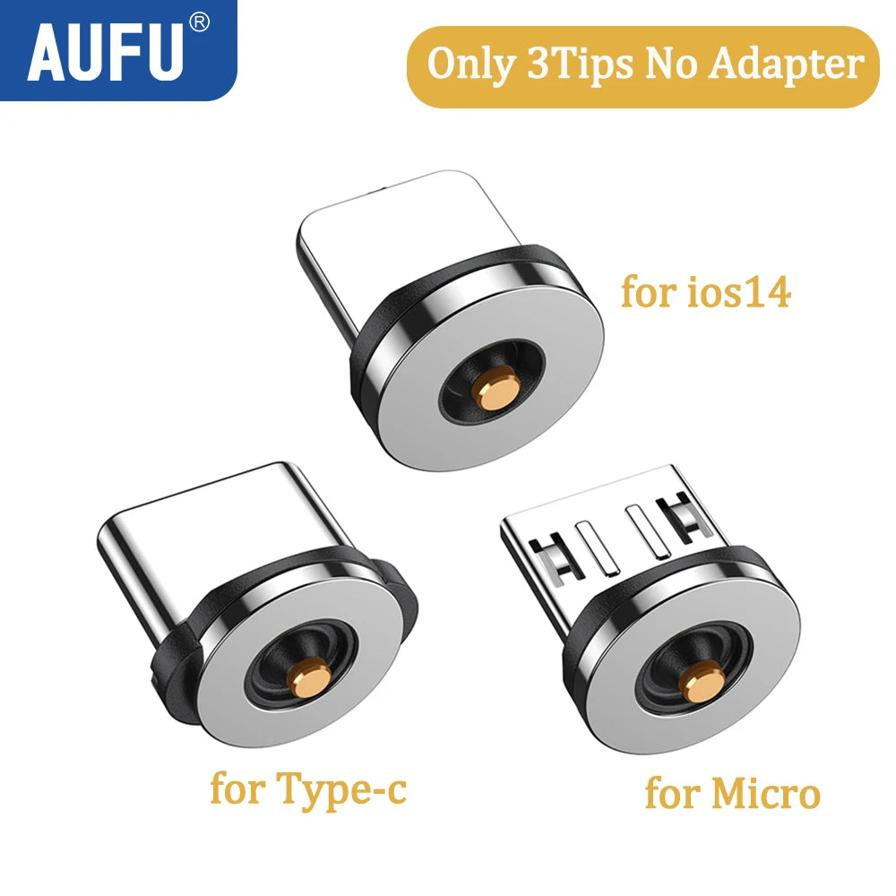 AUFU 540 Degree Rotating Magnetic Adapter USB to Type-C Charging Cable Magnetic USB C Female Converter for iPhone17 Mobile Phone - LKBA