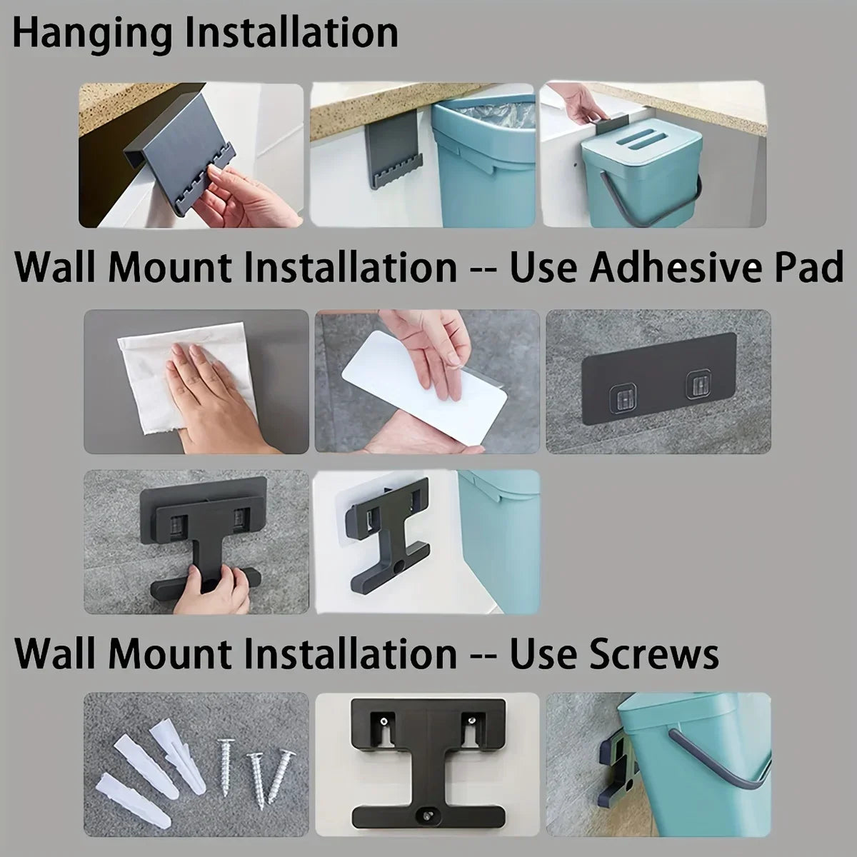 Space-Saving Quiet-Close Trash Can - 3/5L, Eco-Friendly Sealed Bin for Kitchen & Office - LKBA