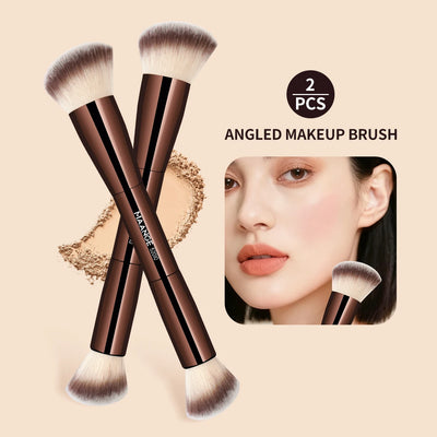 Makeup Brushes Double Head Foundation Powder Concealer Blusher Bronzer Makeup Brush Soft Fiber Hair - LKBA