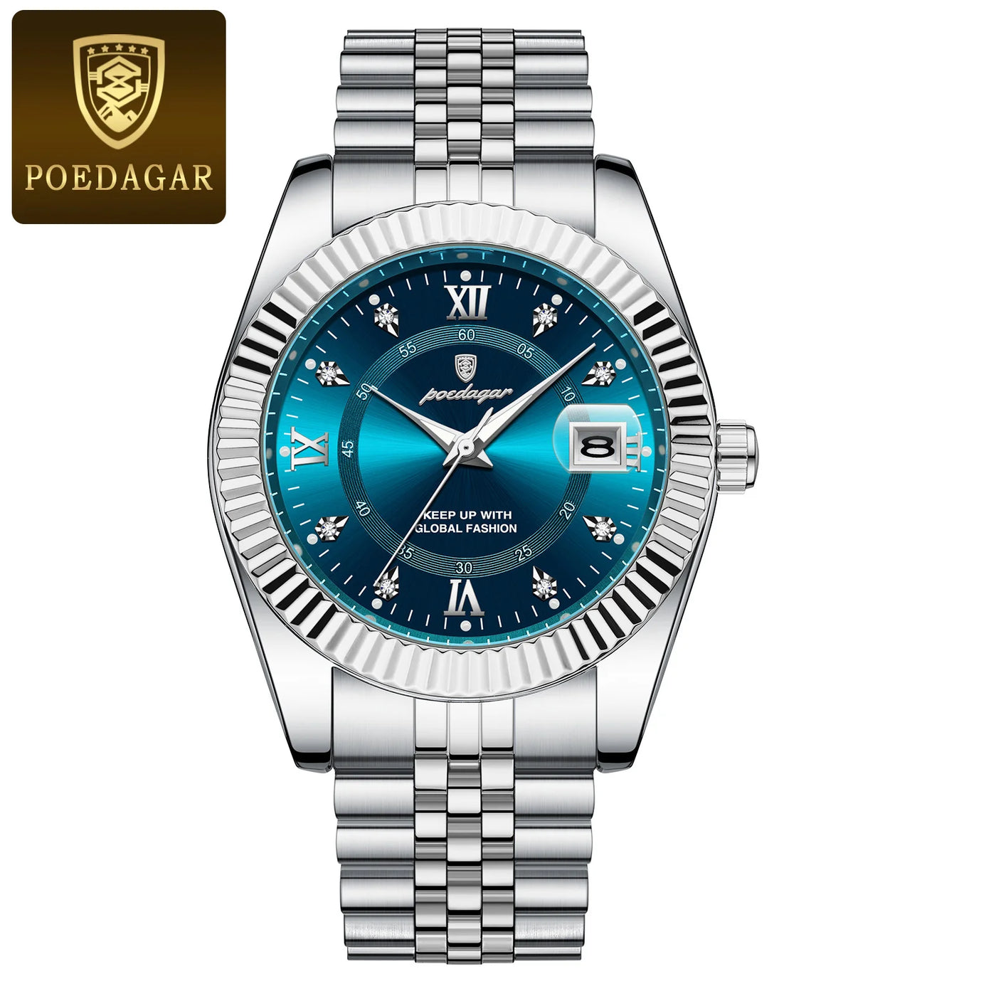 POEDAGAR Luxury Fashion Wristwatch For Men Stainless Steel Date Quartz Man Watch Waterproof Luminous Casual Men's Watches Reloj - LKBA