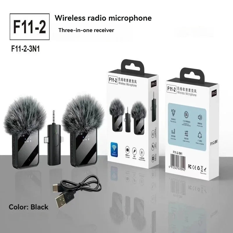 3 in 1 Microphone for iPhone/Android, Wireless, for Record Interview - LKBA