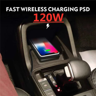 Silicone Pad Stand Wireless Charger Car For iPhone15 14 13 12 Xiaomi Samsung Huawei Mobile Phone Fast Car Wireless Charging - LKBA