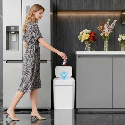 TOKA 2Pack Smart Sensor Trash Can with Lid Suitable for Bathroom Kitchen Bedroom Office Home - LKBA