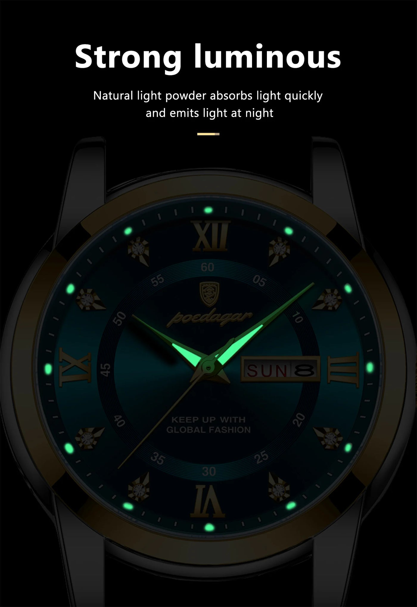POEDAGAR Luxury Watch for Man Elegant Date Week Waterproof Luminous Men Watch Quartz Stainless Steel Sports Men's Watches reloj - LKBA