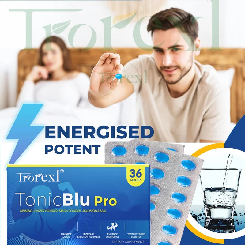 36-360pcs Blue Pills Male Supplement with Natural Oyster & Ginseng, Stamina & Endurance, Boosting Performance - LKBA